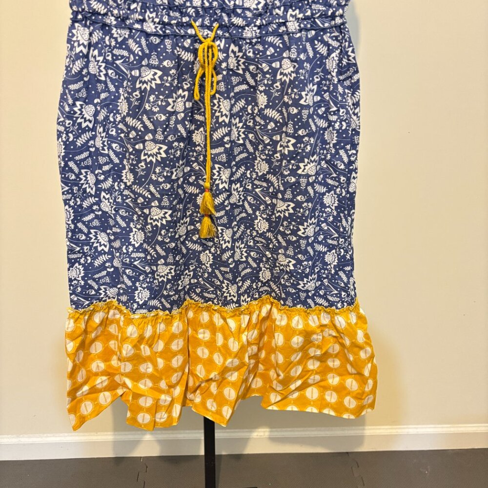 Matilda Jane Blue Ridge Sleeveless Button Back Drawstring Ruffle Dress - Picture 9 of 12